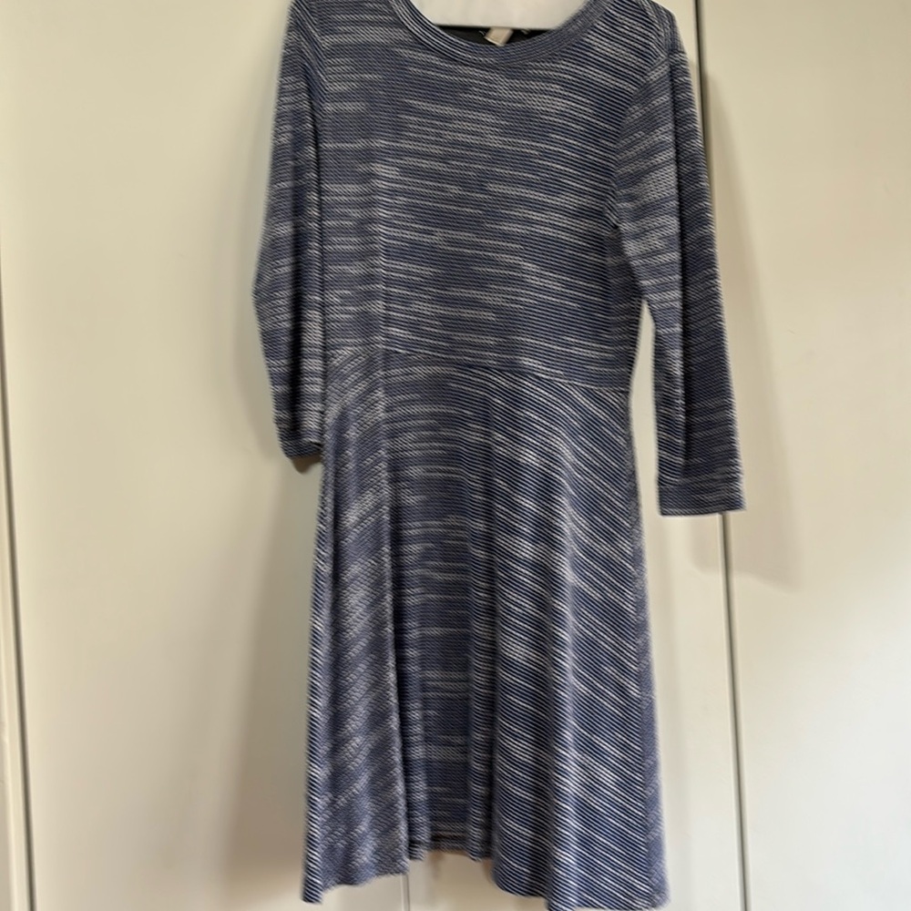 Blue and white swingy dress